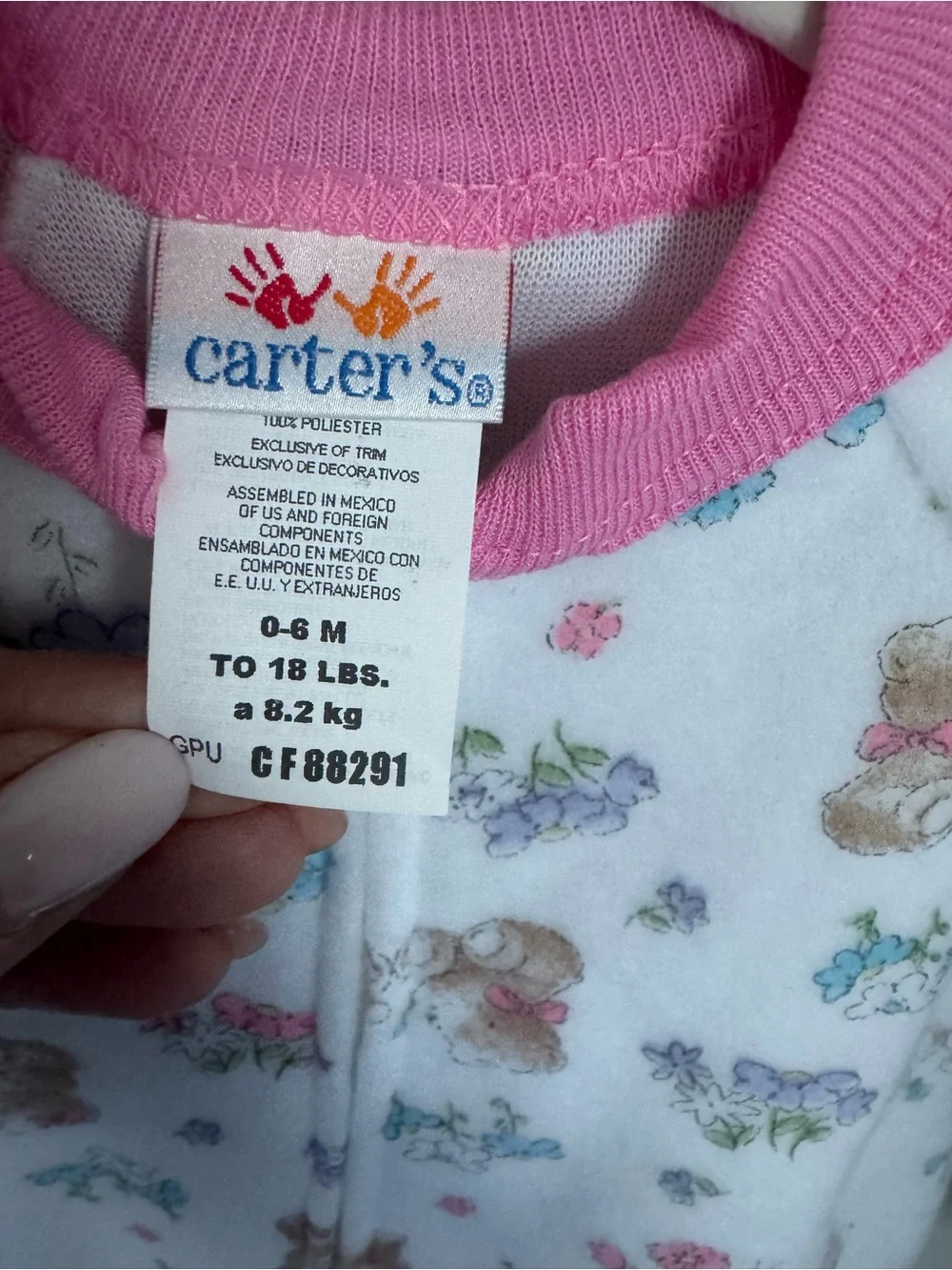 NWT Carters Vintage Bear Print Footie Size 6M
